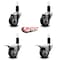 Service Caster 3'' Black Poly Swivel 1-1/4'' Expanding Stem Caster Set 2 Total Lock Brakes, 4PK SCC-EXTTL20S314-PPUB-BLK-2-S-2-114 - alternate 4